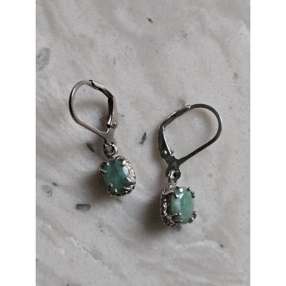 5.00ctw Ruby, Sapphire, And Emerald Silver Earrings Set Of 3 - Picture 8 of 12